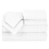 Hastings Home 6-Piece Cotton Deluxe Plush Bath Towel Set, Chevron Pattern Spa Luxury Decorative Towels, White 826125HGP